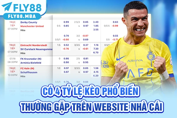 Có 4 tỷ lệ kèo phổ biến thường gặp trên website nhà cái Có 4 tỷ lệ kèo phổ biến thường gặp trên website nhà cái